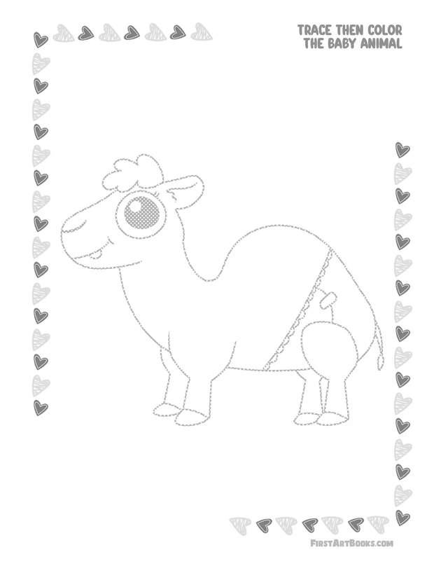 Baby Camel Coloring Page: free printable page