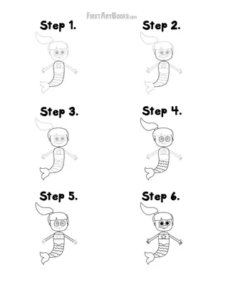 How to Draw a Mermaid: free printable page