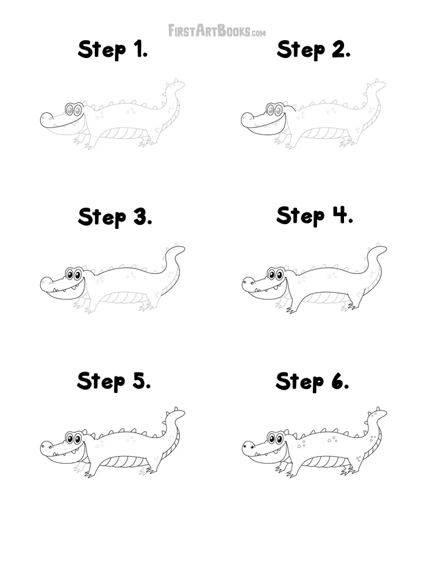 How to Draw an Alligator: free printable page