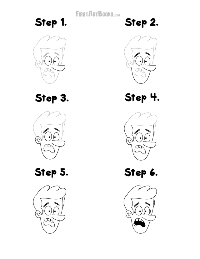 How to Draw: Goofy Faces printable page