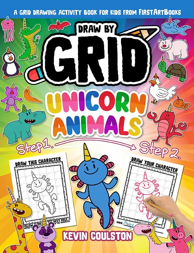 Draw by Grid: Unicorn Animals