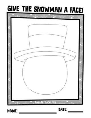 Draw The Snowman’s Face: free printable page