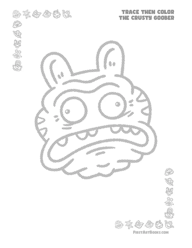 Trace Then Color: Crusty Goobers printable page