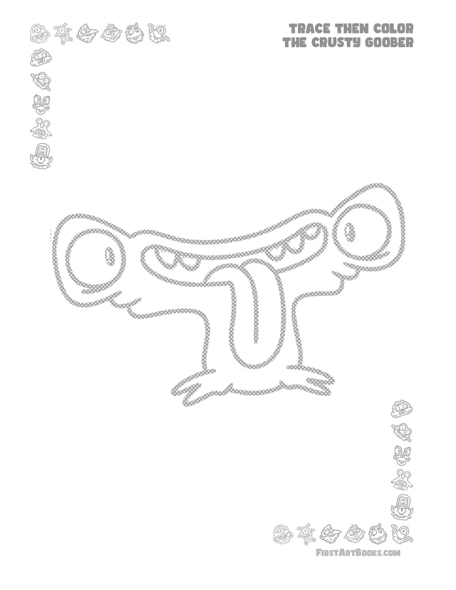 Trace Then Color: Crusty Goobers 2 printable page