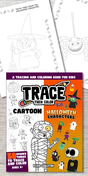 Trace Then Color This Witchy Girl: free printable page