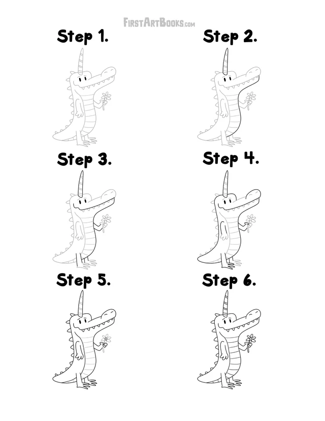 How to Draw: Unicorn Animals printable page