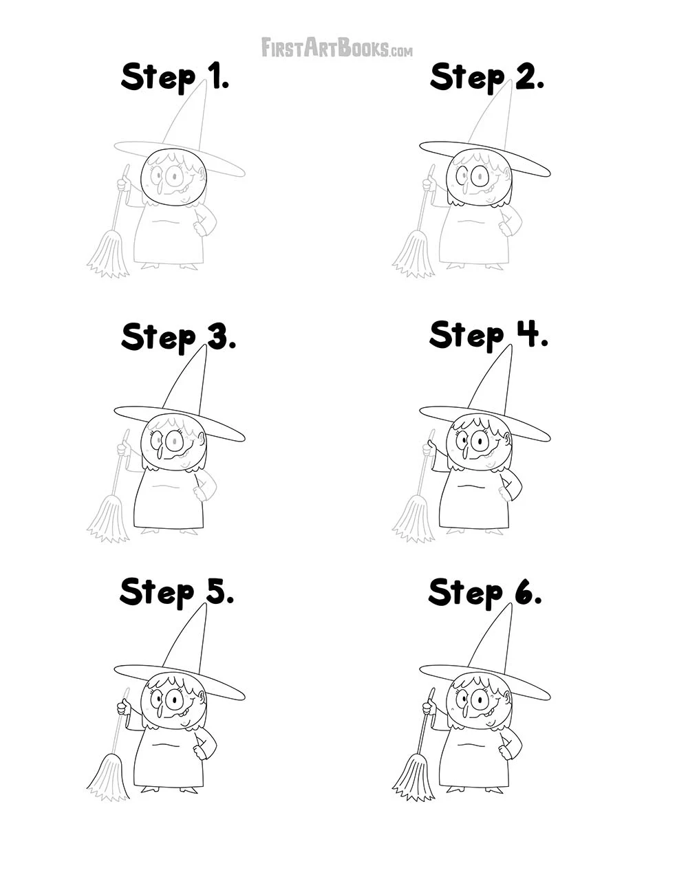 Step-by-Step Drawing Page - Halloween Mummy