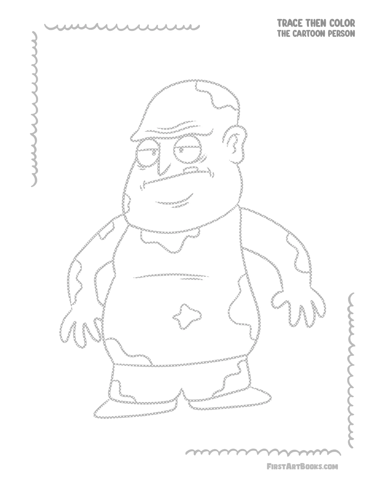 Trace Then Color: Cartoon People sample 2