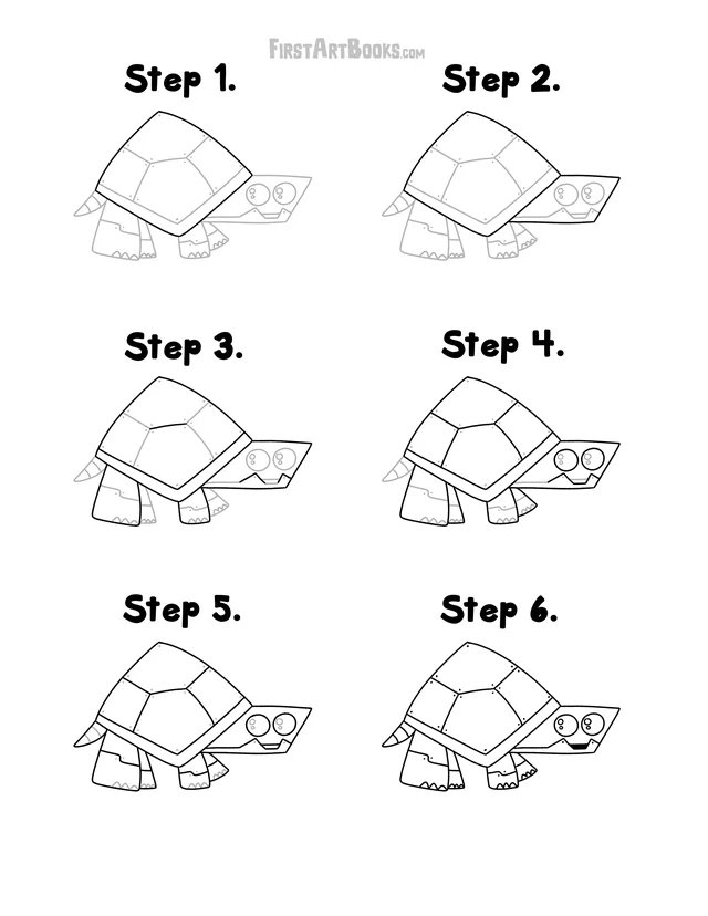 Draw A Robot Dino-Turtle: free printable page