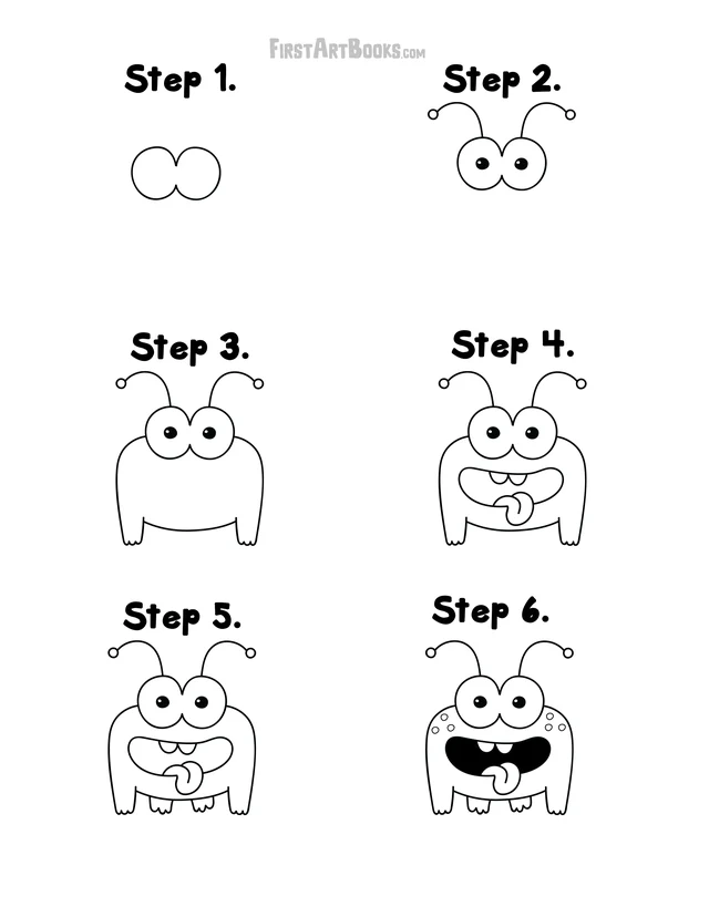 How to Draw: Silly Aliens printable page