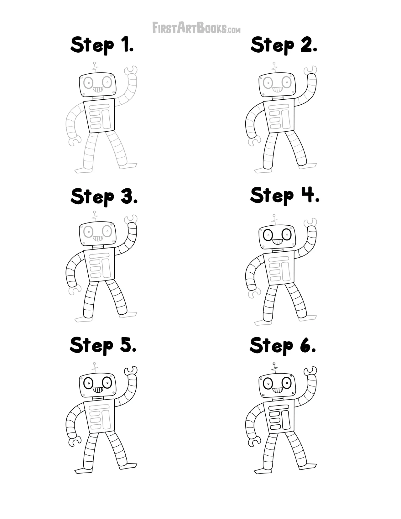 How to Draw A Robot (Free Activity Page) – illustration 2
