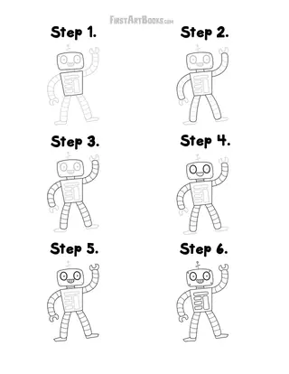 How to Draw a Robot: free printable page