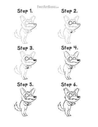 How to Draw a Mischievous Cartoon Werewolf: free printable page