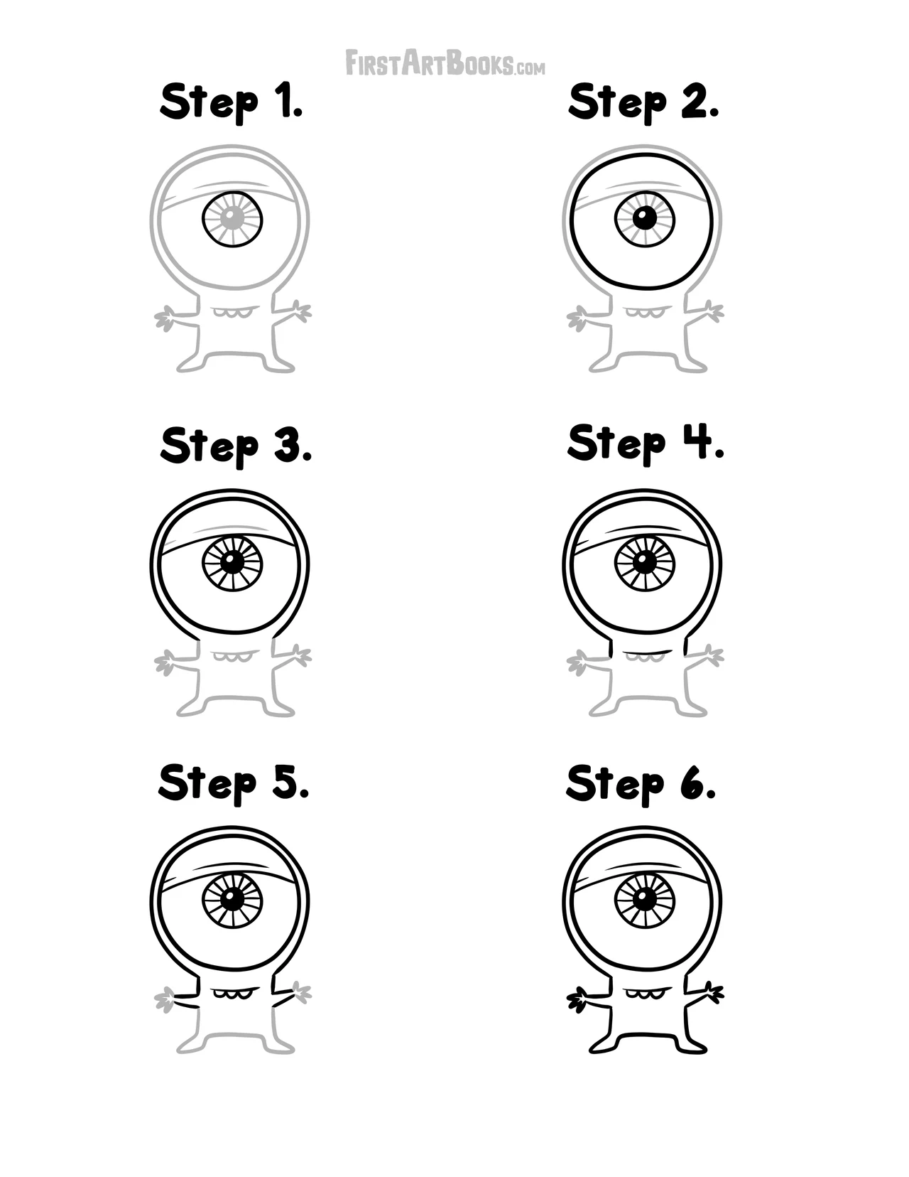 Free Activity Page: How to Draw an Eyeball Monster – illustration 3