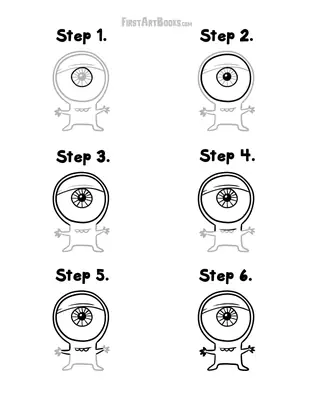 How to Draw an Eyeball Monster: free printable page