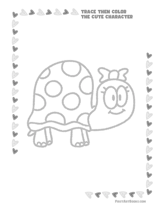 Cute Turtle Coloring Page: free printable page