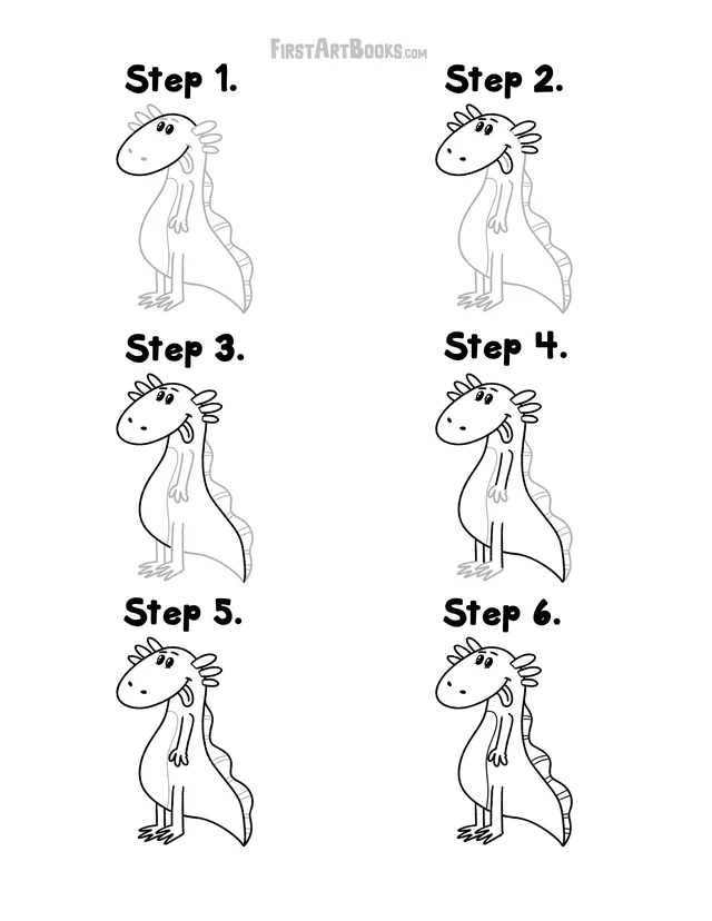 How to Draw an Axolotl: free printable page