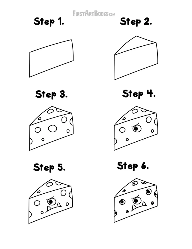 How to Draw a Cheese Monster: free printable page