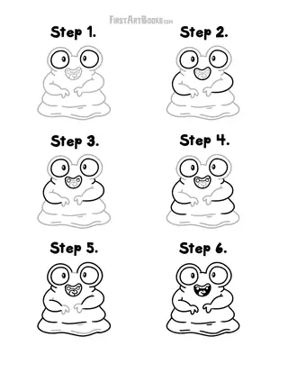 How to Draw a Cute Crusty Goober: free printable page