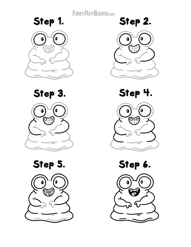 How to Draw a Cute Crusty Goober: free printable page