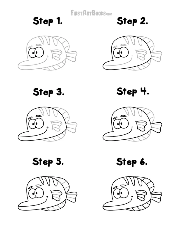 How to Draw a Tropical Fish: free printable page