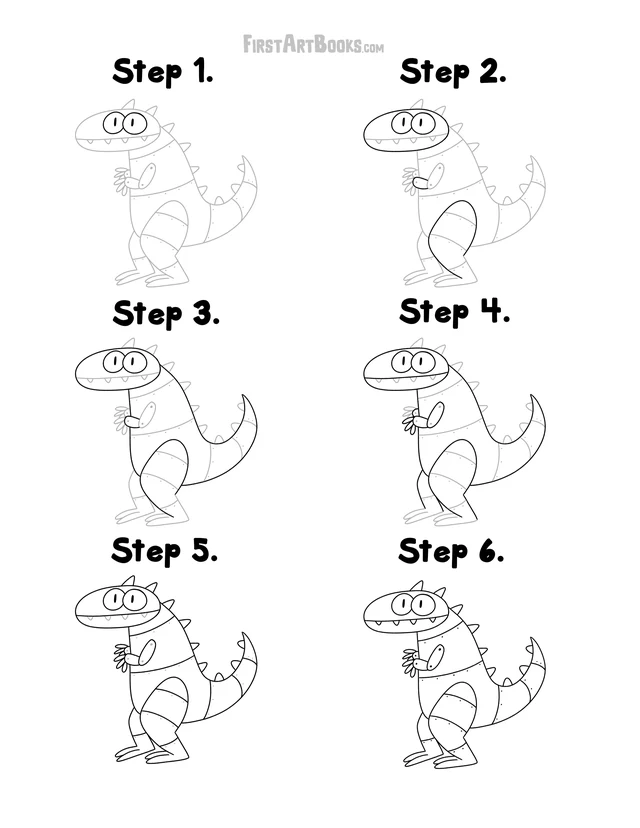 How to Draw: Robot Dinosaurs: free printable page