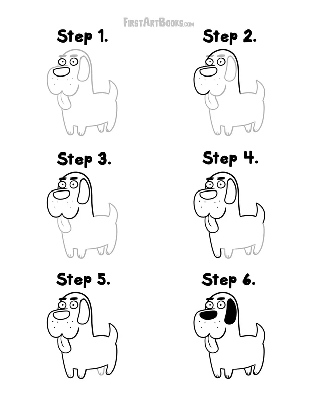 How to Draw: Cartoon Cats & Dogs printable page