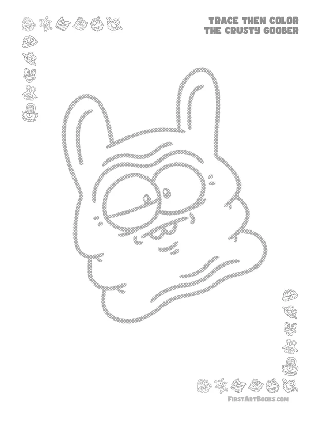 Trace Then Color: Crusty Goobers printable page
