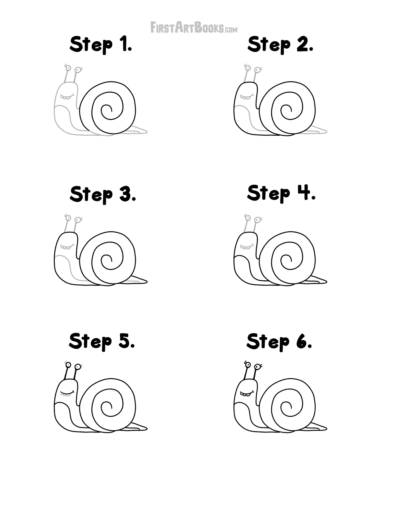 Free Activity Page: How to Draw a Snail in 6 Easy-to-Follow Steps – illustration 5