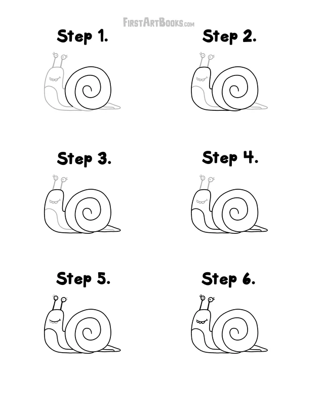 How to Draw a Snail: free printable page