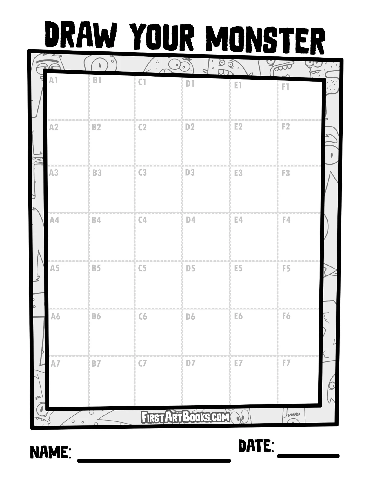 Draw by Grid: Alphabet Monsters sample 1