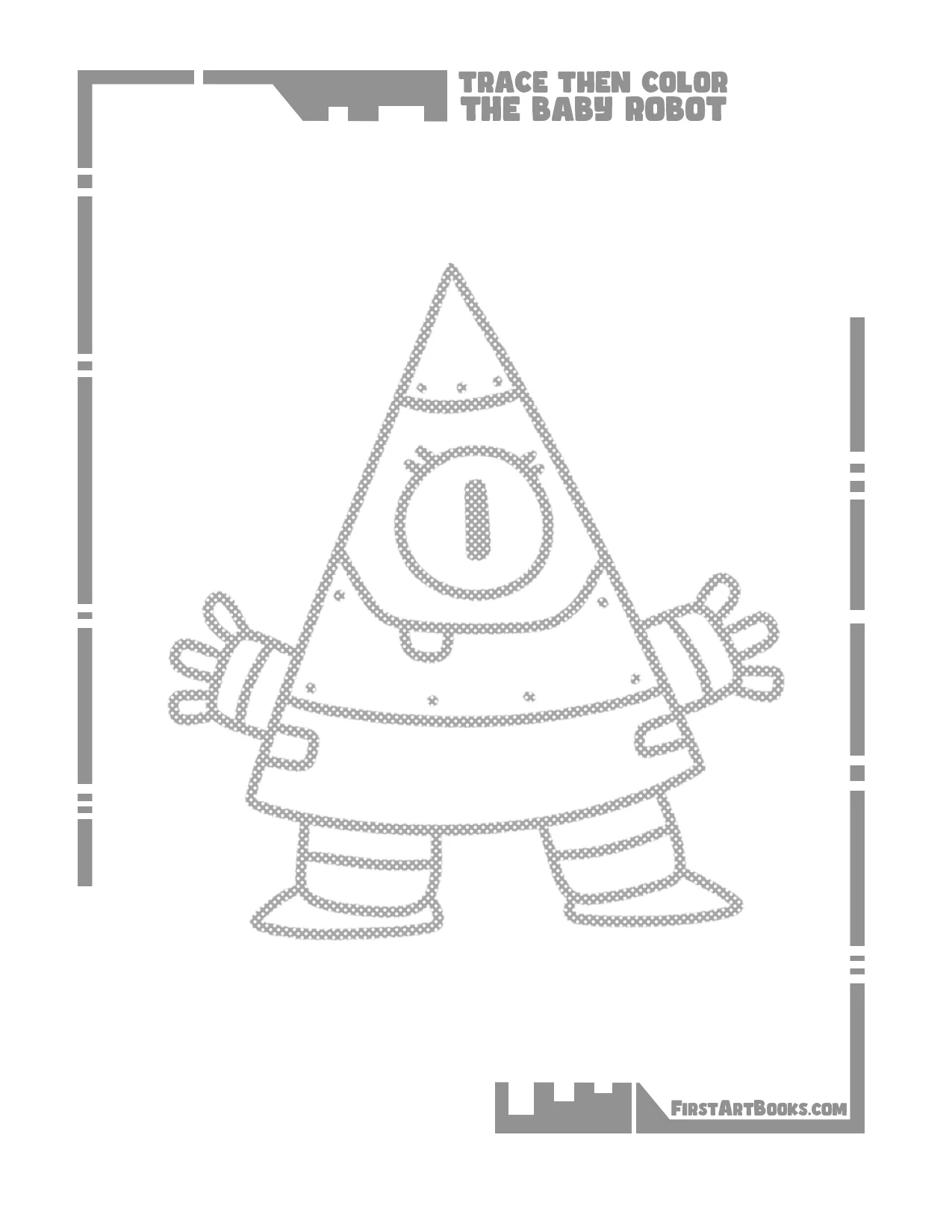 Trace Then Color: Baby Robots sample 1