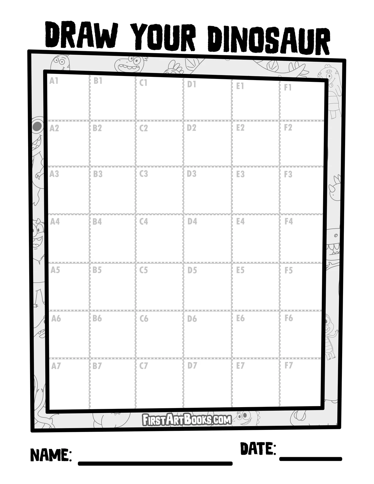 Free Activity Page: How to Draw A Plesiosaur by Grid – illustration 4