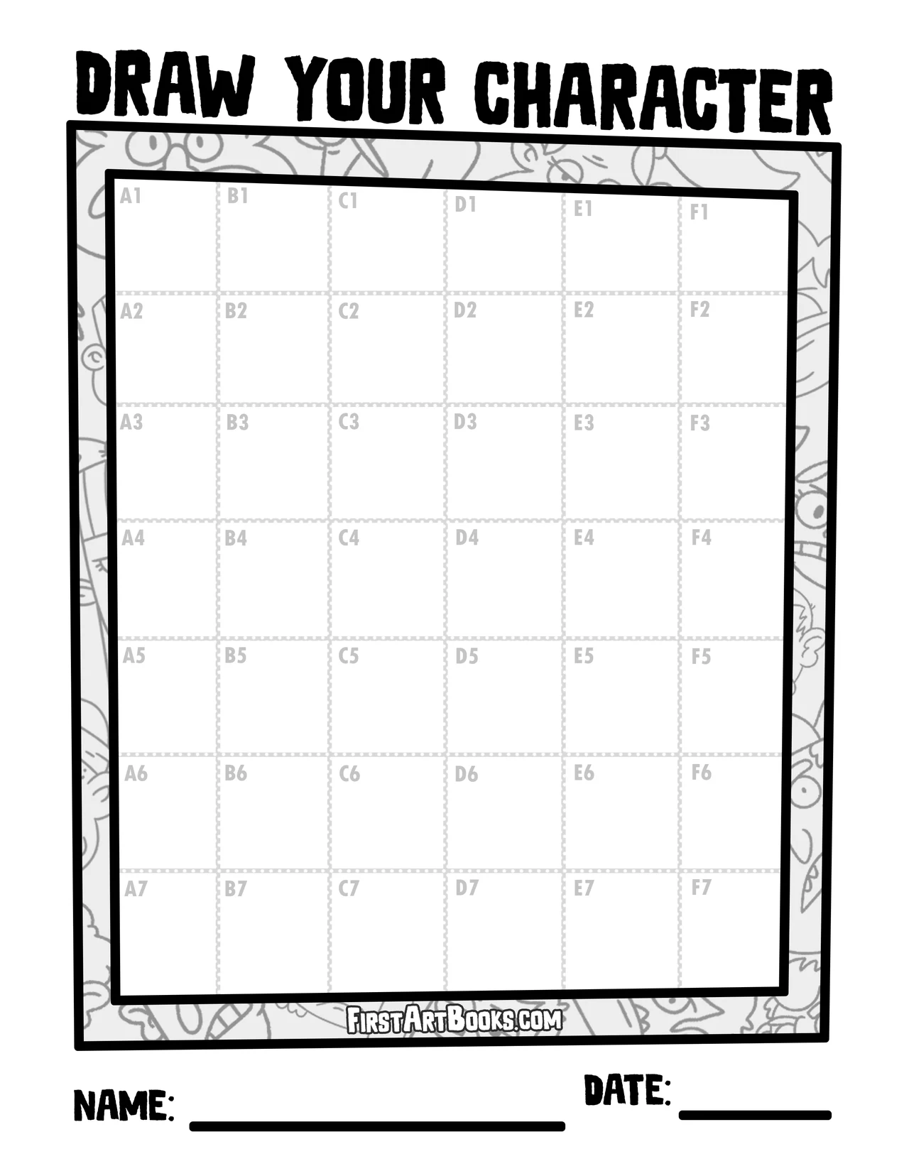 Free Activity Page: Draw A Grumpy Cyclops with the Grid Drawing Method – illustration 3