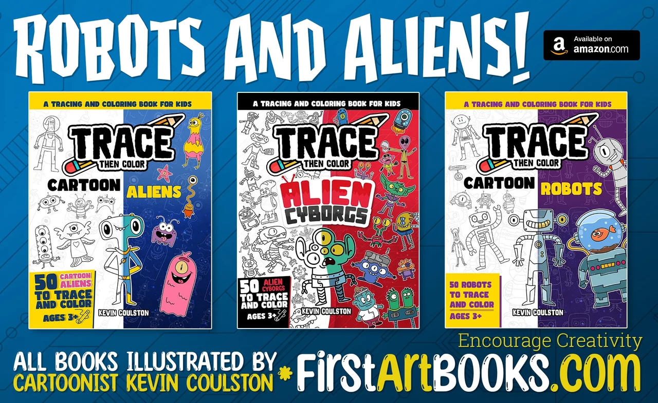 Robots and Aliens Coloring Books