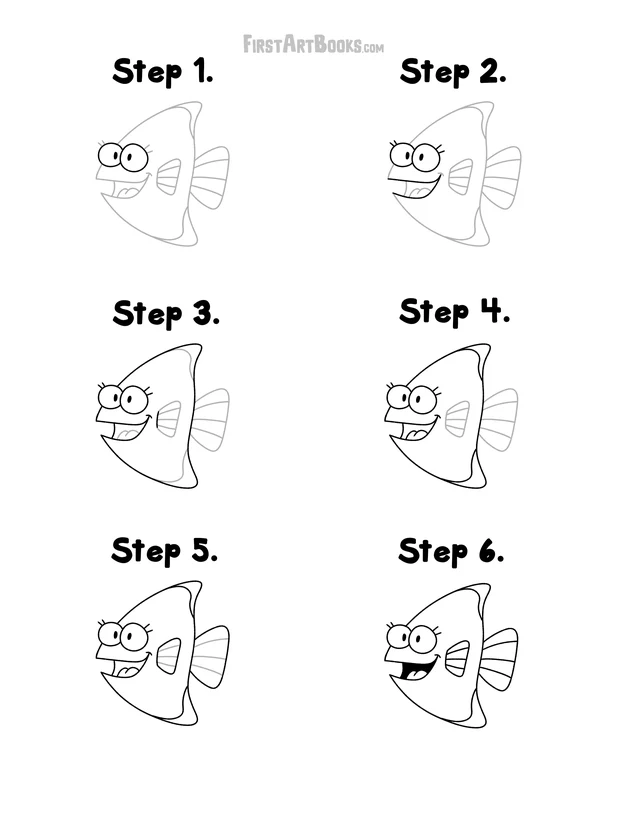 How to Draw a Tropical Fish: free printable page