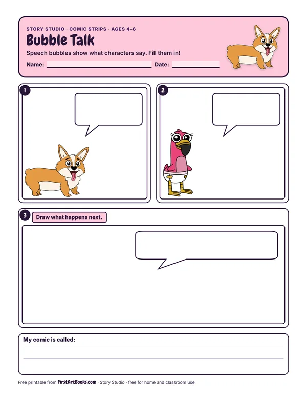 Bubble Talk story sheet