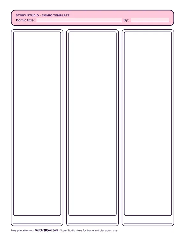 3-panel comic strip template