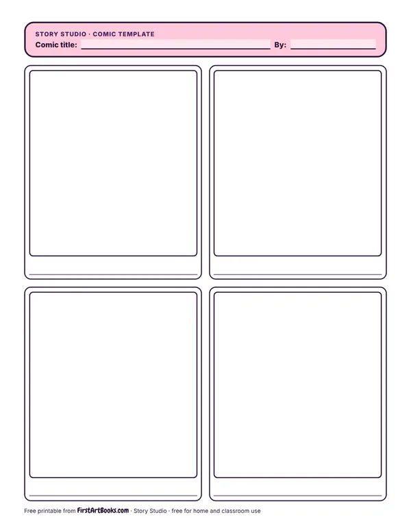 4-panel comic page template