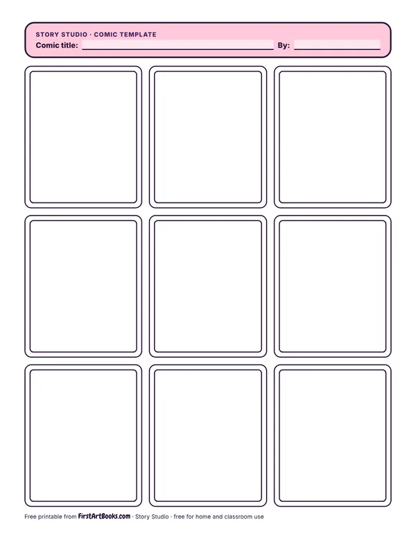 9-panel comic page template