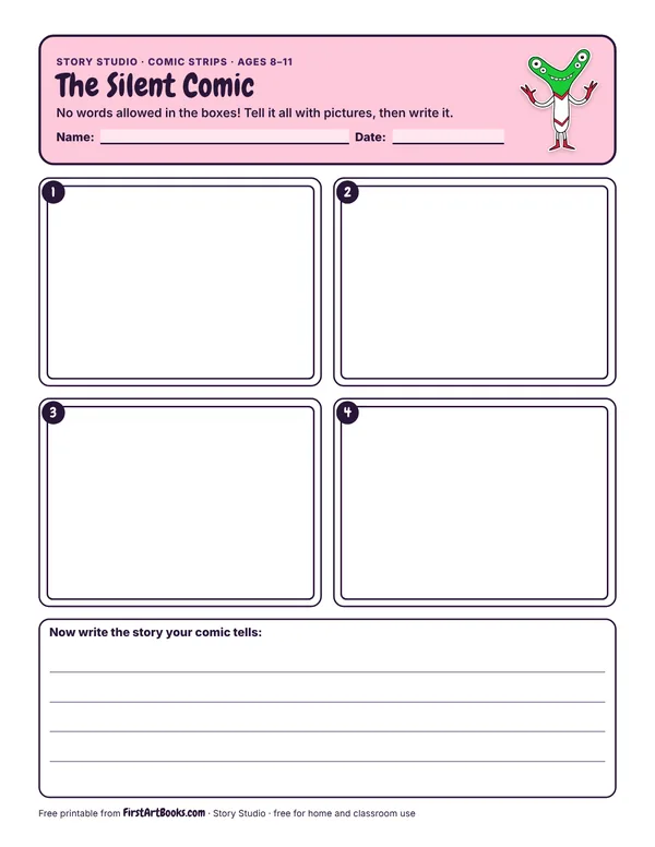 The Silent Comic story sheet