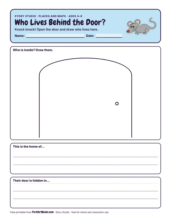 Who Lives Behind the Door? story sheet