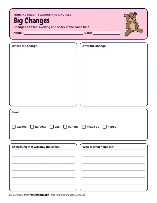 Preview of the Big Changes thinking sheet