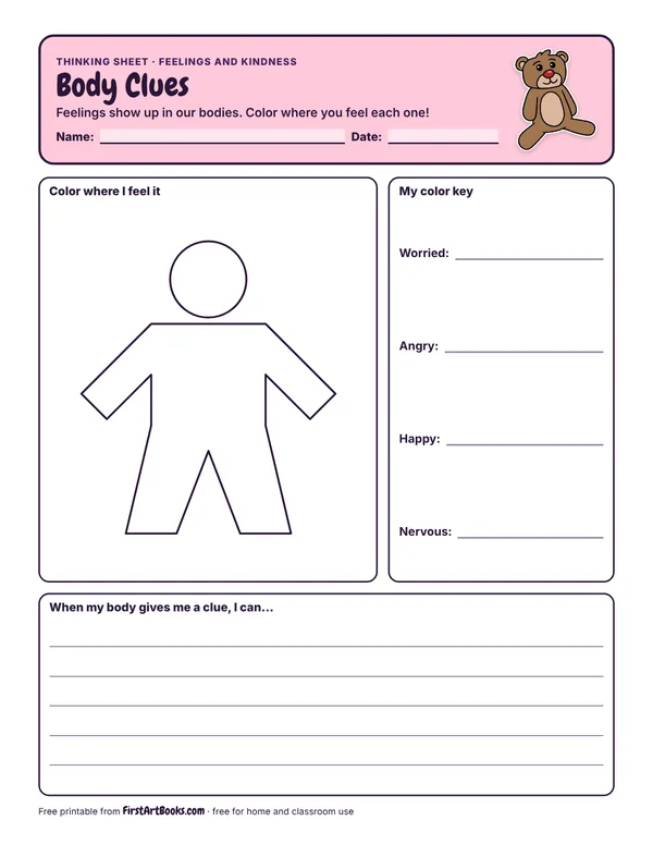 Preview of the Body Clues thinking sheet