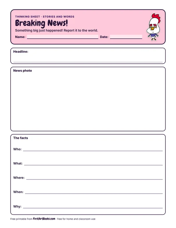 Breaking News! thinking sheet