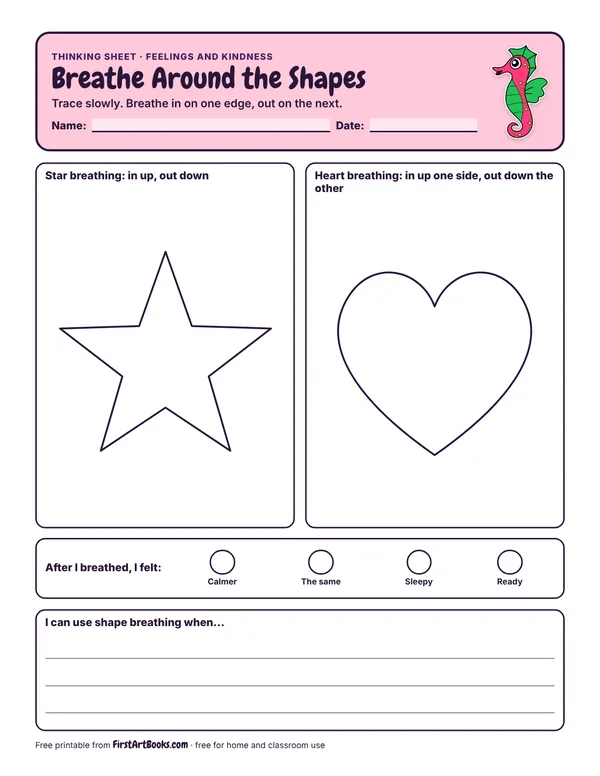 Preview of the Breathe Around the Shapes thinking sheet
