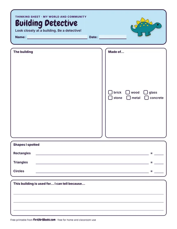 Preview of the Building Detective thinking sheet