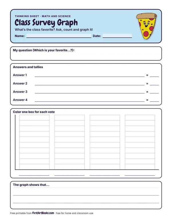 Class Survey Graph thinking sheet