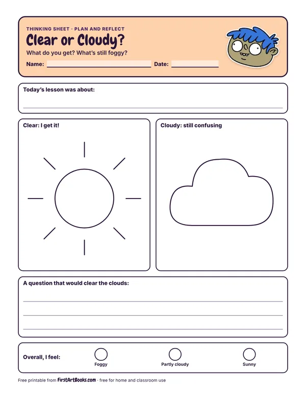 Preview of the Clear or Cloudy? thinking sheet