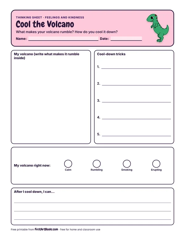 Preview of the Cool the Volcano thinking sheet